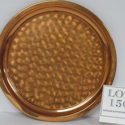 12" Round Copper Tray From Copper Kraft Guild