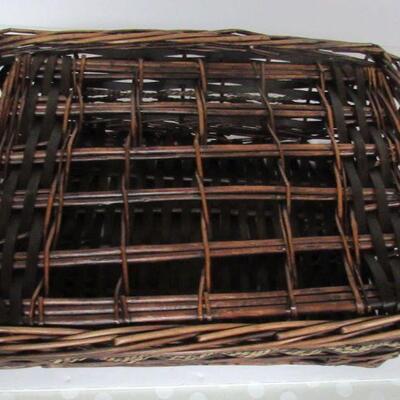 Large Tractor Photo Matted and a Square Basket With Cover