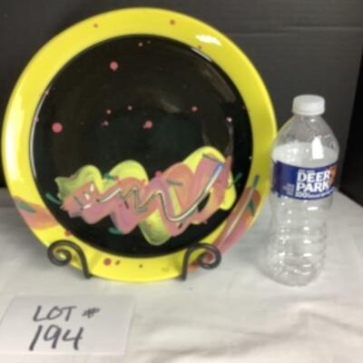 N - 194 Artisan Signed Abstract Decorative Plate 