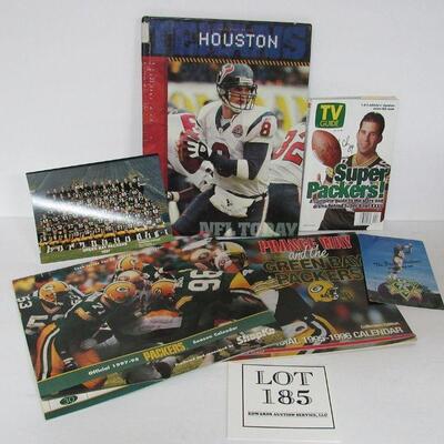 2 Packers Calendars, Packers Team Photo 1987, TV Guide, Houstan Texans Book