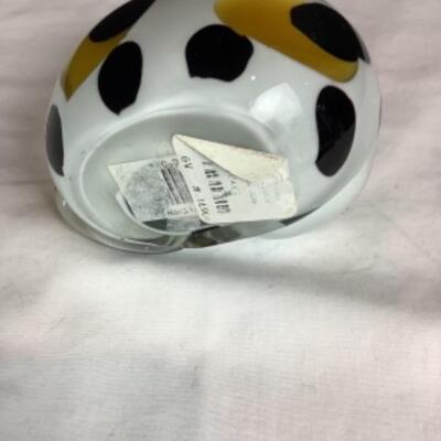 N - 204 Hand Blown Glass Cat Shaped Paper Weight 