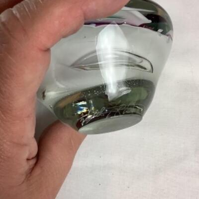 N - 210 Artisan Signed E. Dell / Rlsu  â€˜87 Hand Blown Paper Weight 