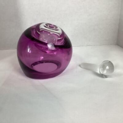 N - 213 Artisan Signed, Mary Ellen Buxton & Kevin Cutch, Open Bottom Perfume Bottle 