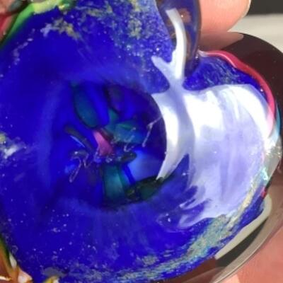 N - 214 Artisan Signed - Doug Sweet - Hand Blown Glass Paper Weight 
