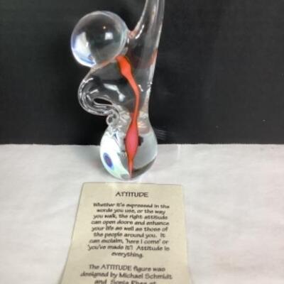 N - 220 ATTITUDE Hand Blown Glass Figure by Schmidt Rhea Studio