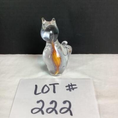N - 222  Hand Blown Cat Figure by Schmidt Rhea Studio 