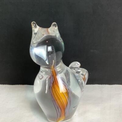 N - 222  Hand Blown Cat Figure by Schmidt Rhea Studio 