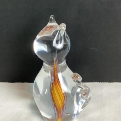 N - 222  Hand Blown Cat Figure by Schmidt Rhea Studio 
