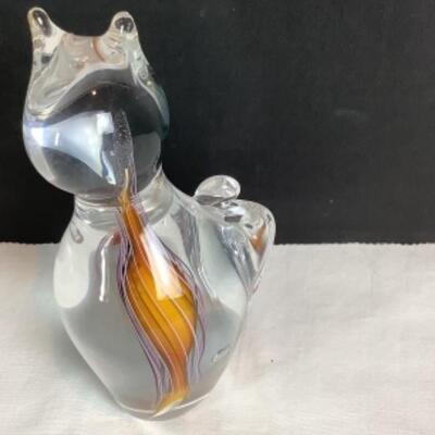 N - 222  Hand Blown Cat Figure by Schmidt Rhea Studio 