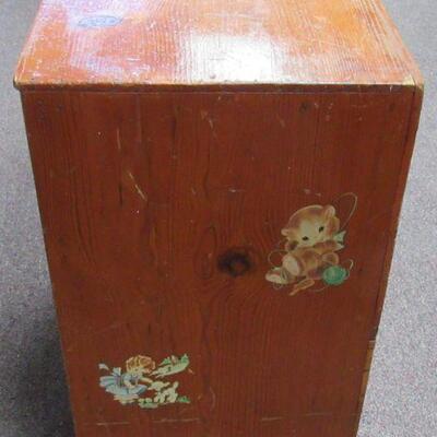 Adorable Small Child's Open Dresser With Bar for Hanging Clothes and Open Drawers