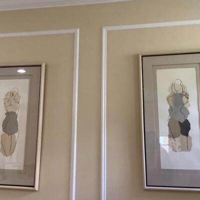 N - 235 Pair of Contemporary Paper Collages by Augustine 