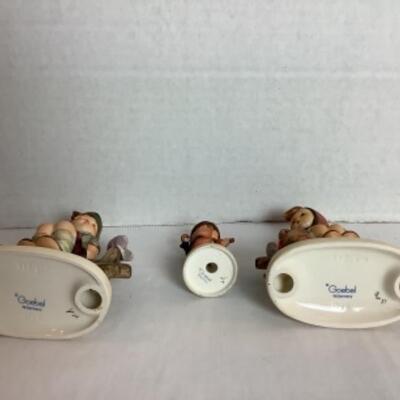 Q254 Set of 3 Hummel Goebel Signed Boy and Girl on Fence with Extra 