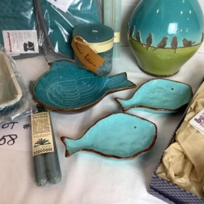 Q258 Turquoise Kitchen Decor and Serving Pieces 