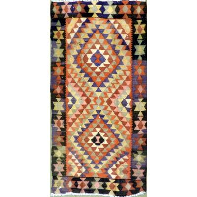 Persian Vintage Seneh Area kilim 7'7"x3'8" Retail $2178