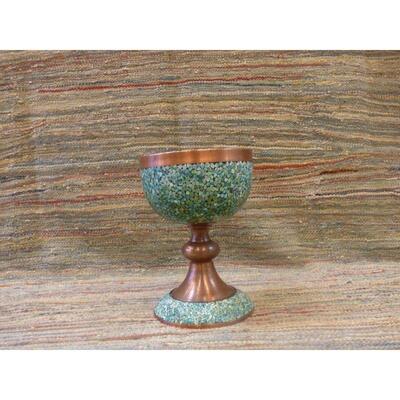 Persian Engraved Brass Vase Ghalamzani 8"x11" Retail $17287.2