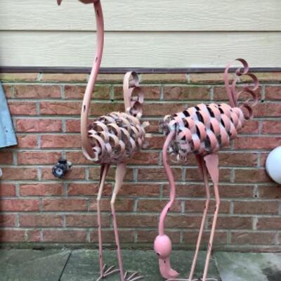 O - 278 Flamingo , Turtle Metal Yard Decor 