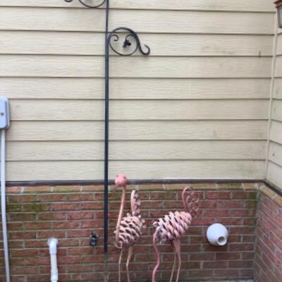 O - 278 Flamingo , Turtle Metal Yard Decor 
