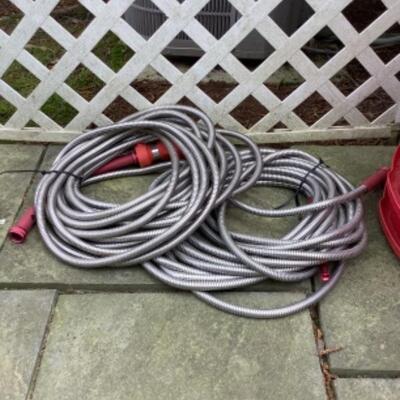 O - 280 Outdoor Hose Lot & 2 Red Large Buckets 