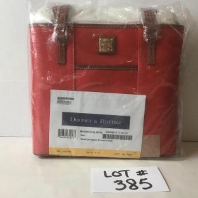 P385 New in Package Dooney & Bourke Red Small Lexington & Frame Leather  Purse 