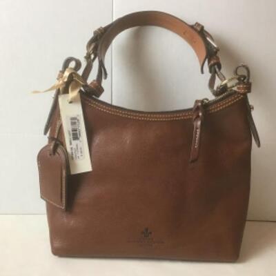P387 New with Tag RARE Dooney & Bourke Florentine Vacchetta Small Lucy Chestnut  Shoulder Bag  Measures approximately 112â€ x 10â€...