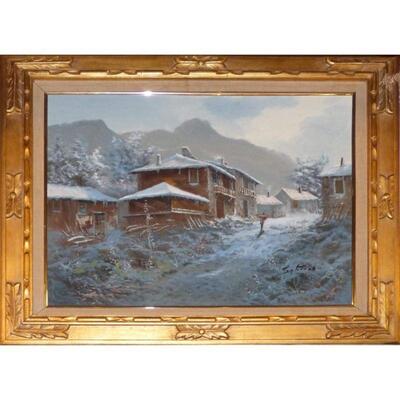 Spanish Oil Painting Decoration 37"x32" Retail $3457.44