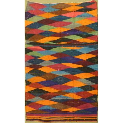 Persian Vintage Seneh Kilim 12'7"x4'5" Retail $1477.5