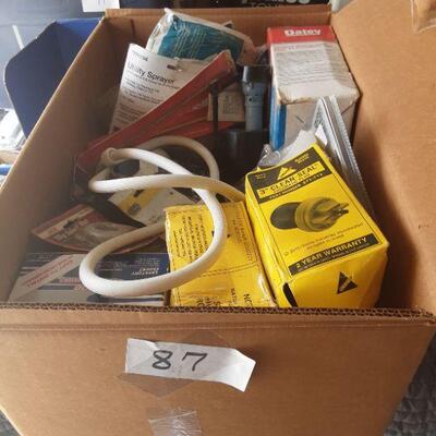 LOT 87 -Clean seal pneumatic plug, utility sprayer, sink sprayer, joint nuts, etc.
