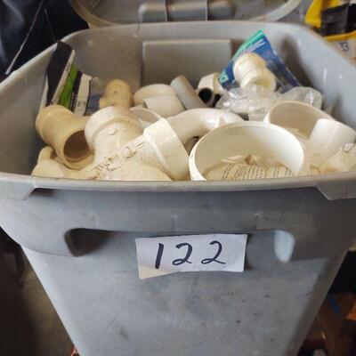 lot 122 - Bin of assorted PVC fittings
