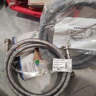 lot 130 - Bin of assorted plumbing hose, tools, parts, kits, etc. as shown