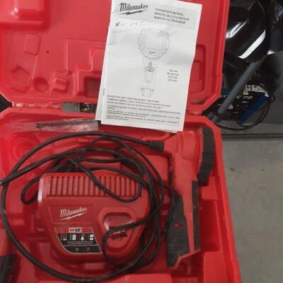 lot 155 - Milwaukee m-spector 360 rotating inspection scope, campbell hausfeld impact & air hammer