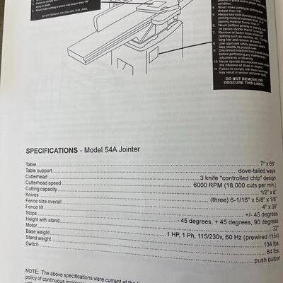 815-PowerMatic Model: 54A Planer