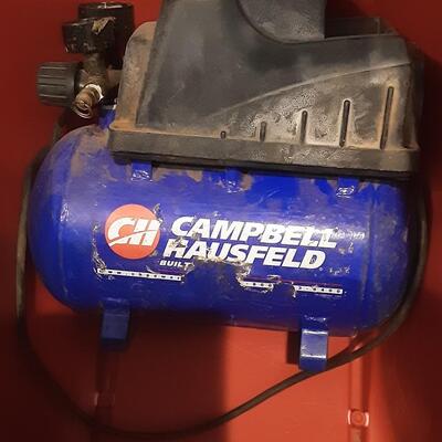 lot 196 - Dewalt electric drill, finish nailer, Campbell hausfeld  compressor