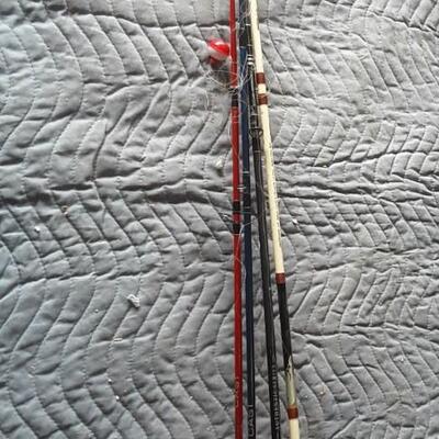 4 fishing rods and reels