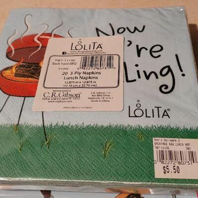 Lot 24: Assorted NEW HALLMARK Grilling Theme Plates and Napkins 