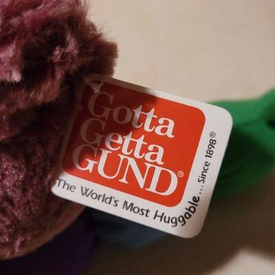 Lot 33: GUND Baby Squeeze and Light Color Worm + New YORRICK Plush Bear 