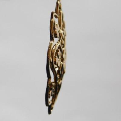 14 KT Gold Floral Filigree Pendant 3.3 grams