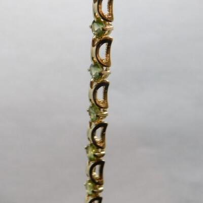 14 KT Gold Peridot Bracelet 11grams