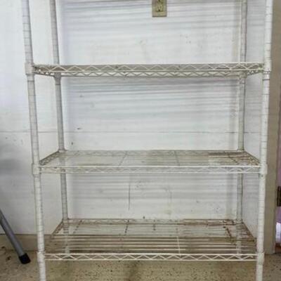 872-Four Tier White Epoxy Coating Shelving Unit
