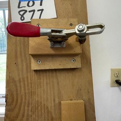 877-Misc. Workshop Wooden Board with Securing Clamps