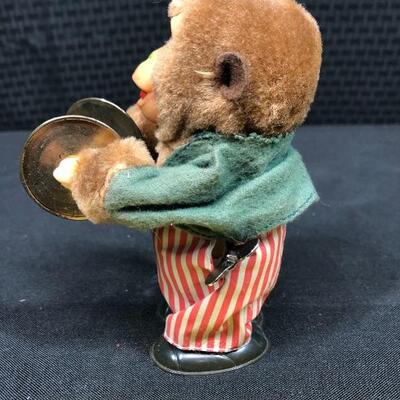 Vintage Cymbal Playing Mechanical Wind Up Monkey 