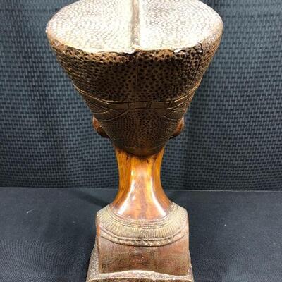 Large Porcelain Ceramic 20" Egyptian Queen Nefertiti Bust Statue 