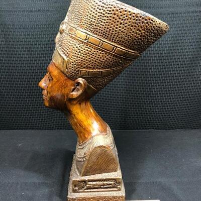 Large Porcelain Ceramic 20" Egyptian Queen Nefertiti Bust Statue 