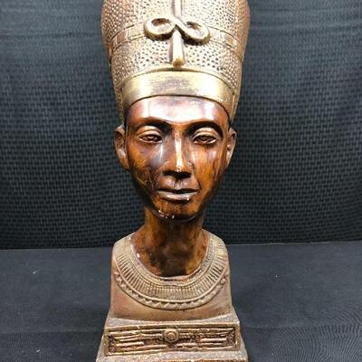 Large Porcelain Ceramic 20" Egyptian Queen Nefertiti Bust Statue 
