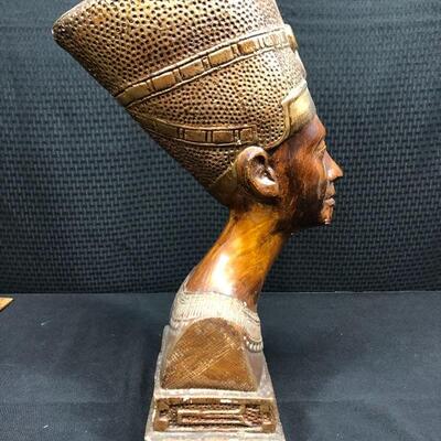 Large Porcelain Ceramic 20" Egyptian Queen Nefertiti Bust Statue 