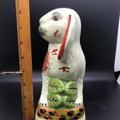 Vintage Staffordshire Russet Red & White Spotted Rabbit Figurine