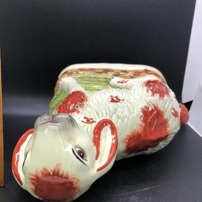 Vintage Staffordshire Russet Red & White Spotted Rabbit Figurine