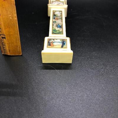 Dollhouse Miniature Grandfather Clock, cream colored
