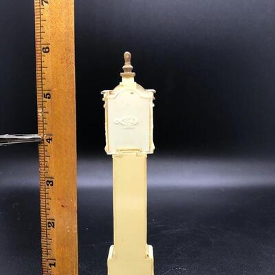 Dollhouse Miniature Grandfather Clock, cream colored