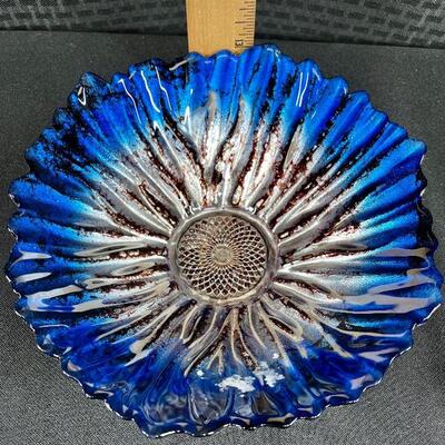 Franco Blue Ombre Italian Art Glass Bowl Dish