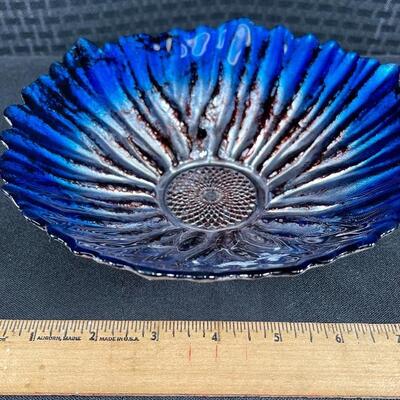 Franco Blue Ombre Italian Art Glass Bowl Dish